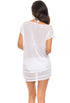 BOATNECK DRESS WITH SIDE SHIRRING - GOFRET